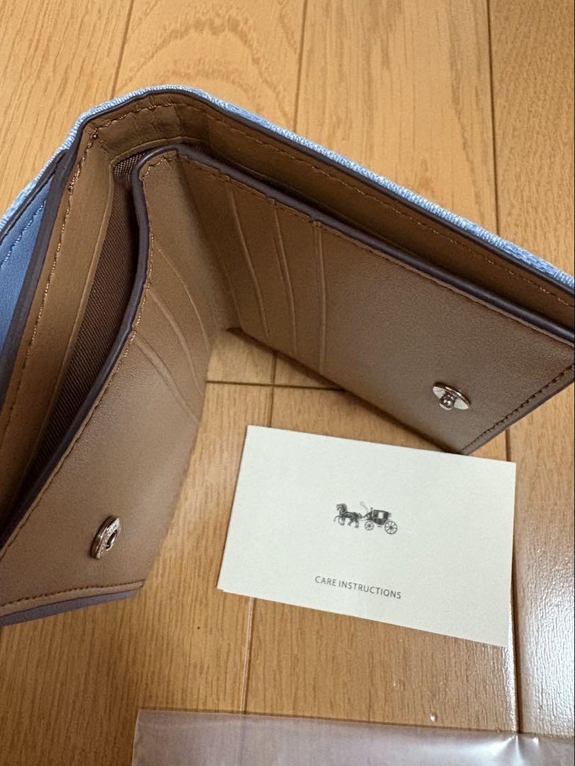 COACH 二つ折り財布 ミニウォレット ブルー