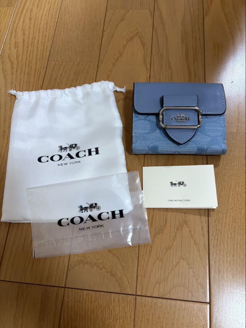 COACH 二つ折り財布 ミニウォレット ブルー