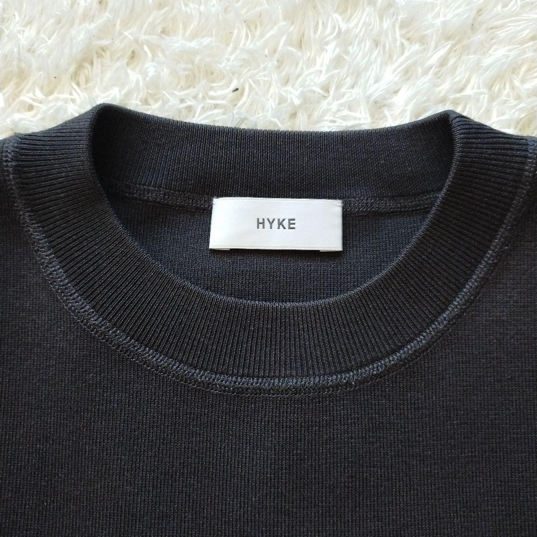 HYKE シルク配合ニットベスト クロップド丈 ブラック 黒
