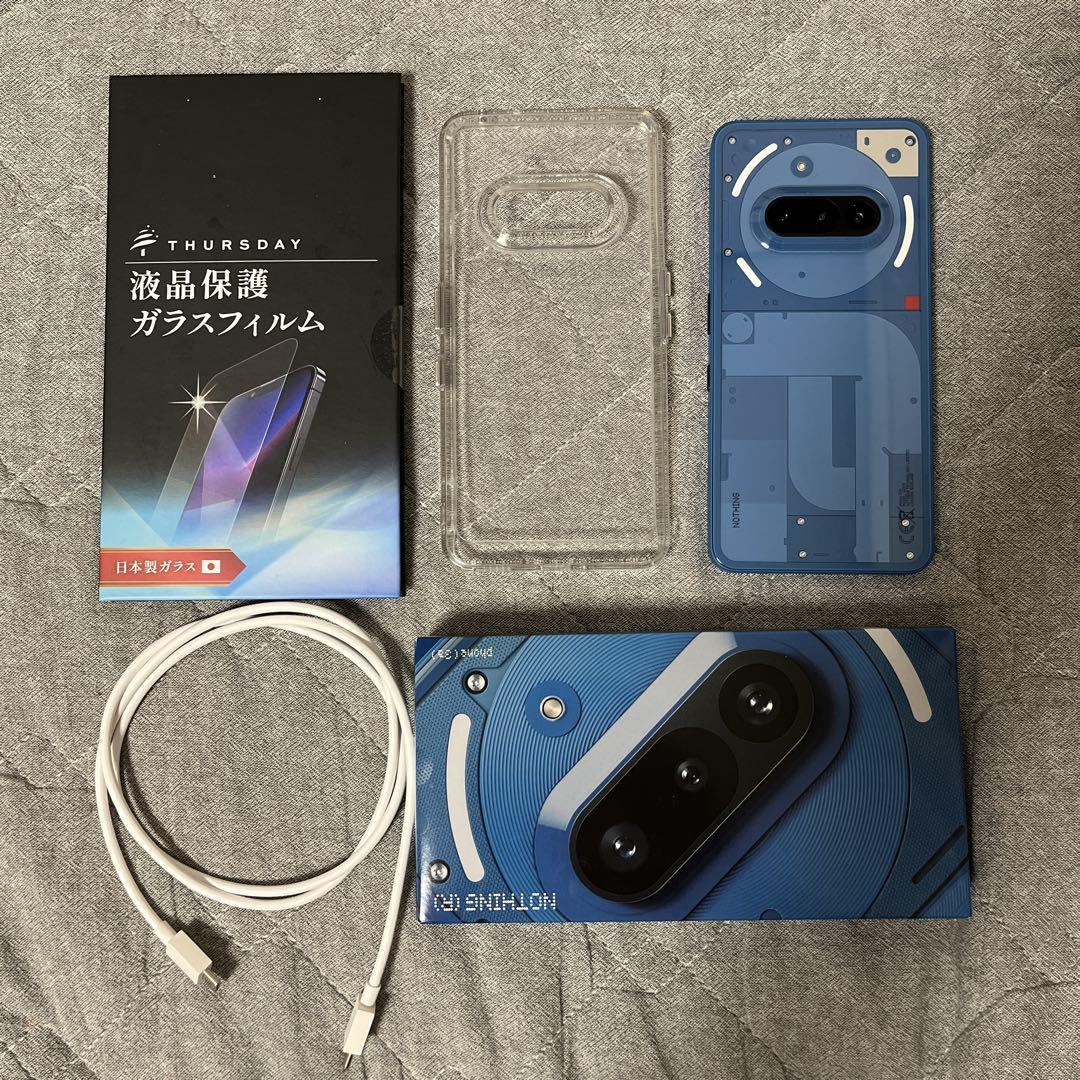 Nothing Phone (3a) ブルー　カバー・ガラスフィルム付き