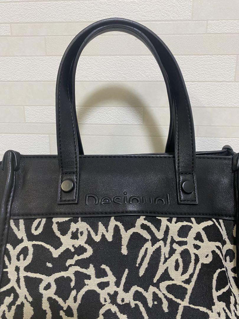 desigual デシグアル ハンドバッグ テキストキャンバスミドル