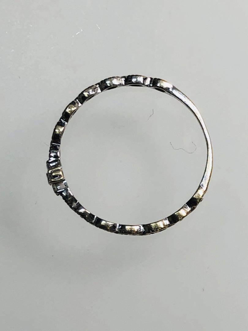 ダイヤピンキーリング・K18WG・0.5g・６号・中古品