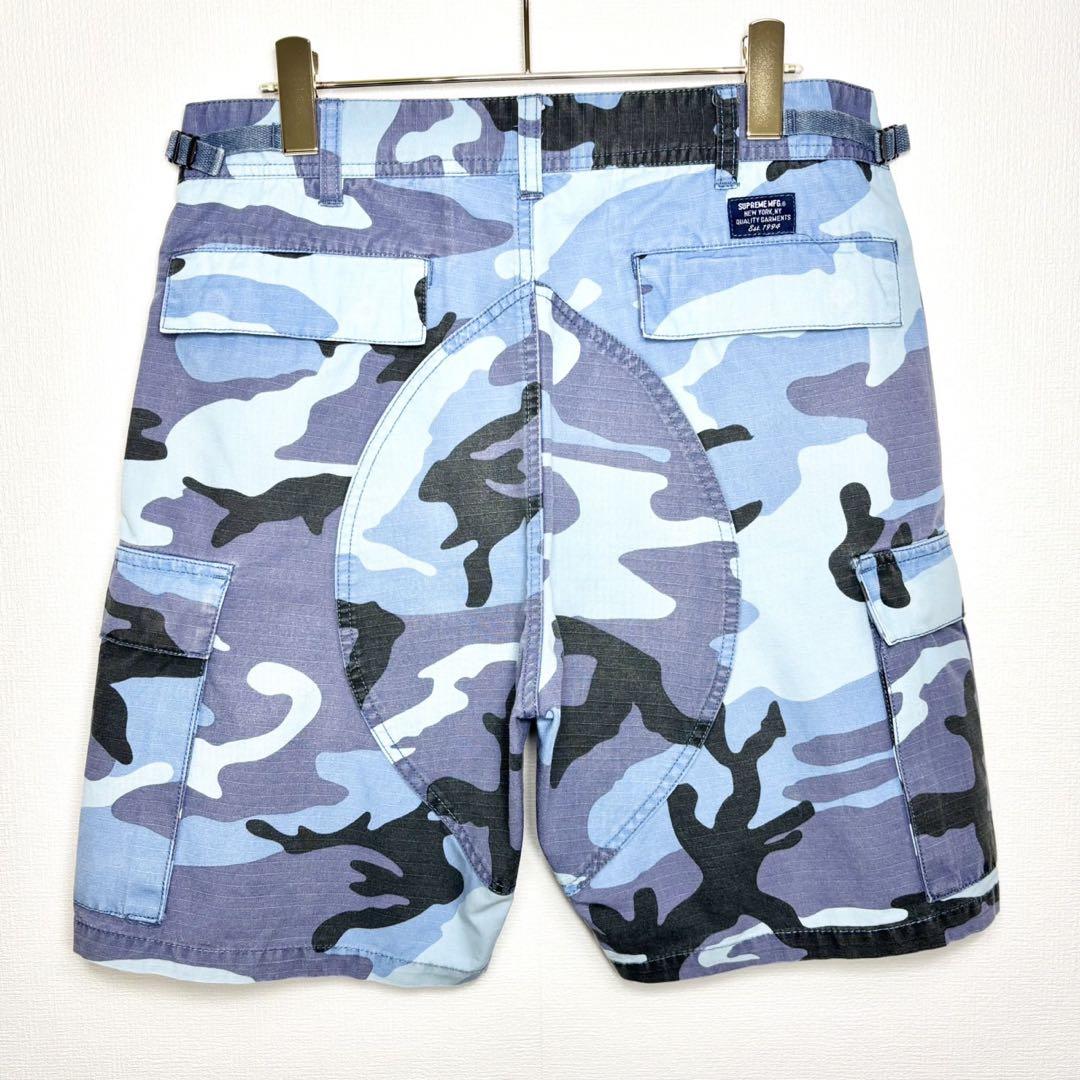 美品 Supreme カーゴショートパンツ ブルーカモ size30