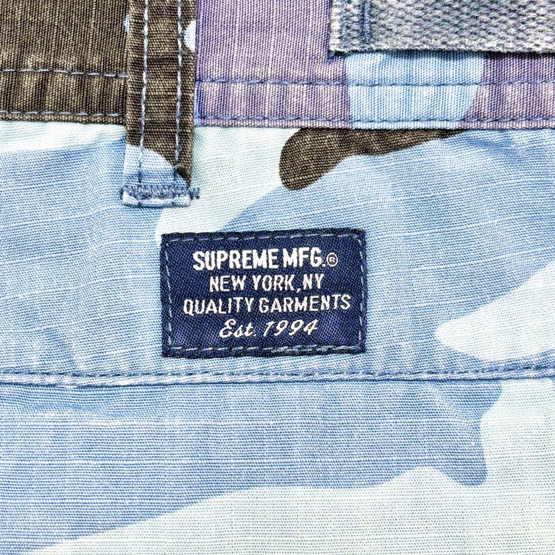 美品 Supreme カーゴショートパンツ ブルーカモ size30