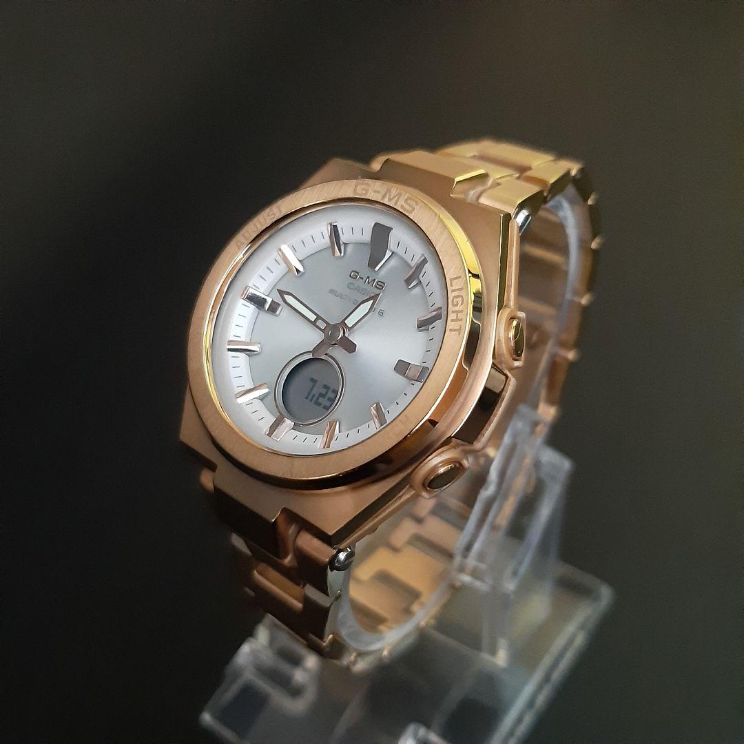 良品【稼働品】CASIO　カシオ　MSG-W200　電波ソーラー時計　レディース