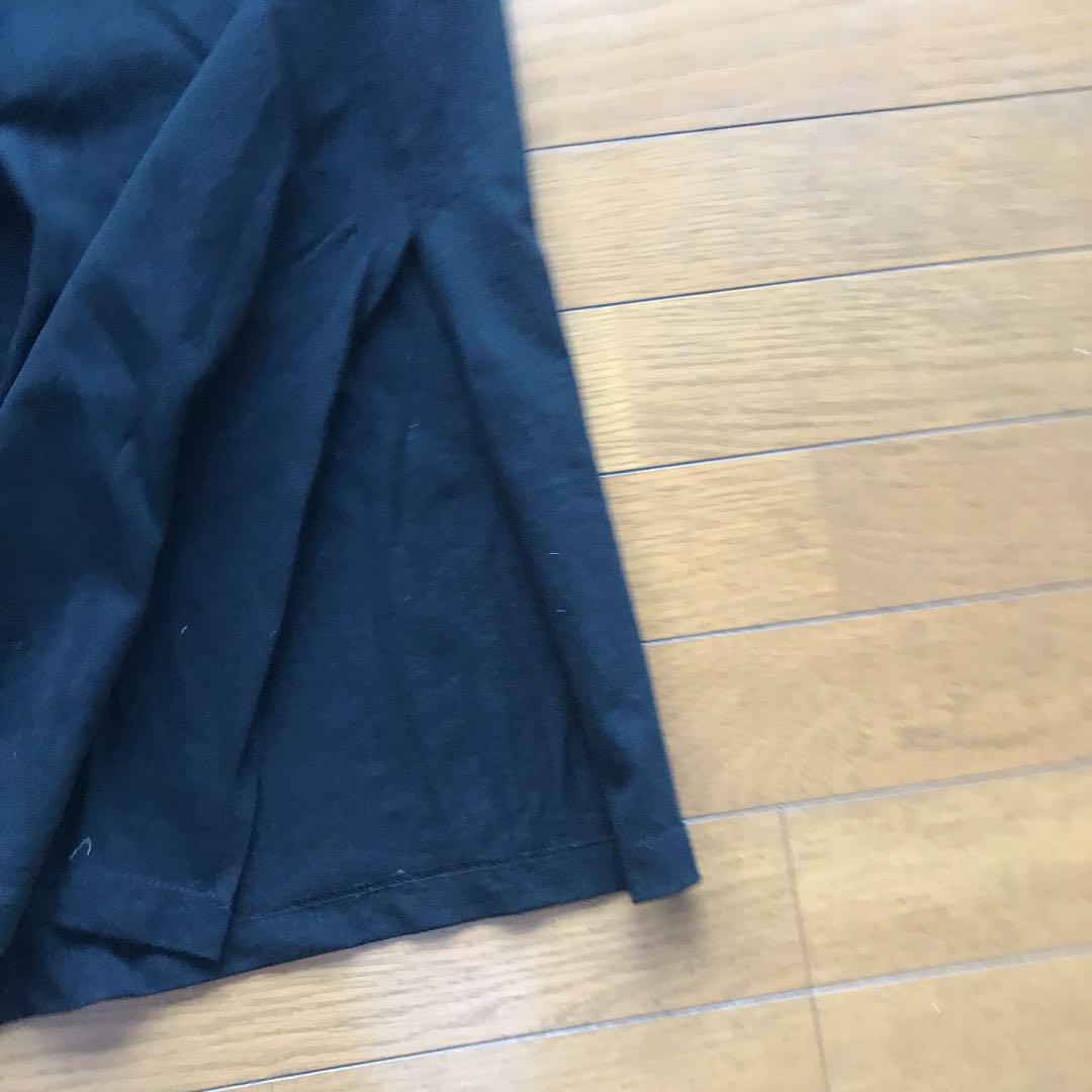 ブラック 半袖シャツワンピース