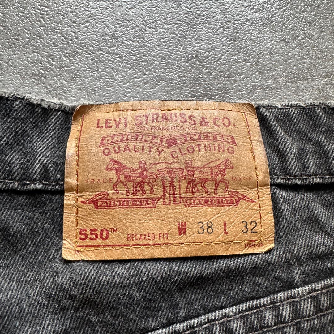 【W38 L32】90s USA製 levi's black リーバイス 550