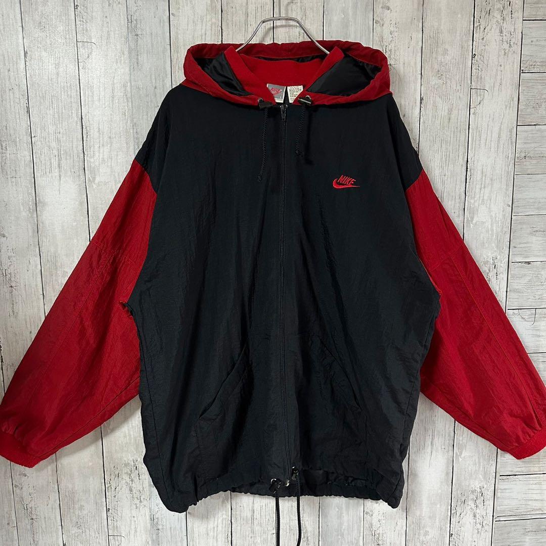 NIKE ナイキ ナイロンジャケット L バックロゴ 刺繍ロゴ ワンポイント