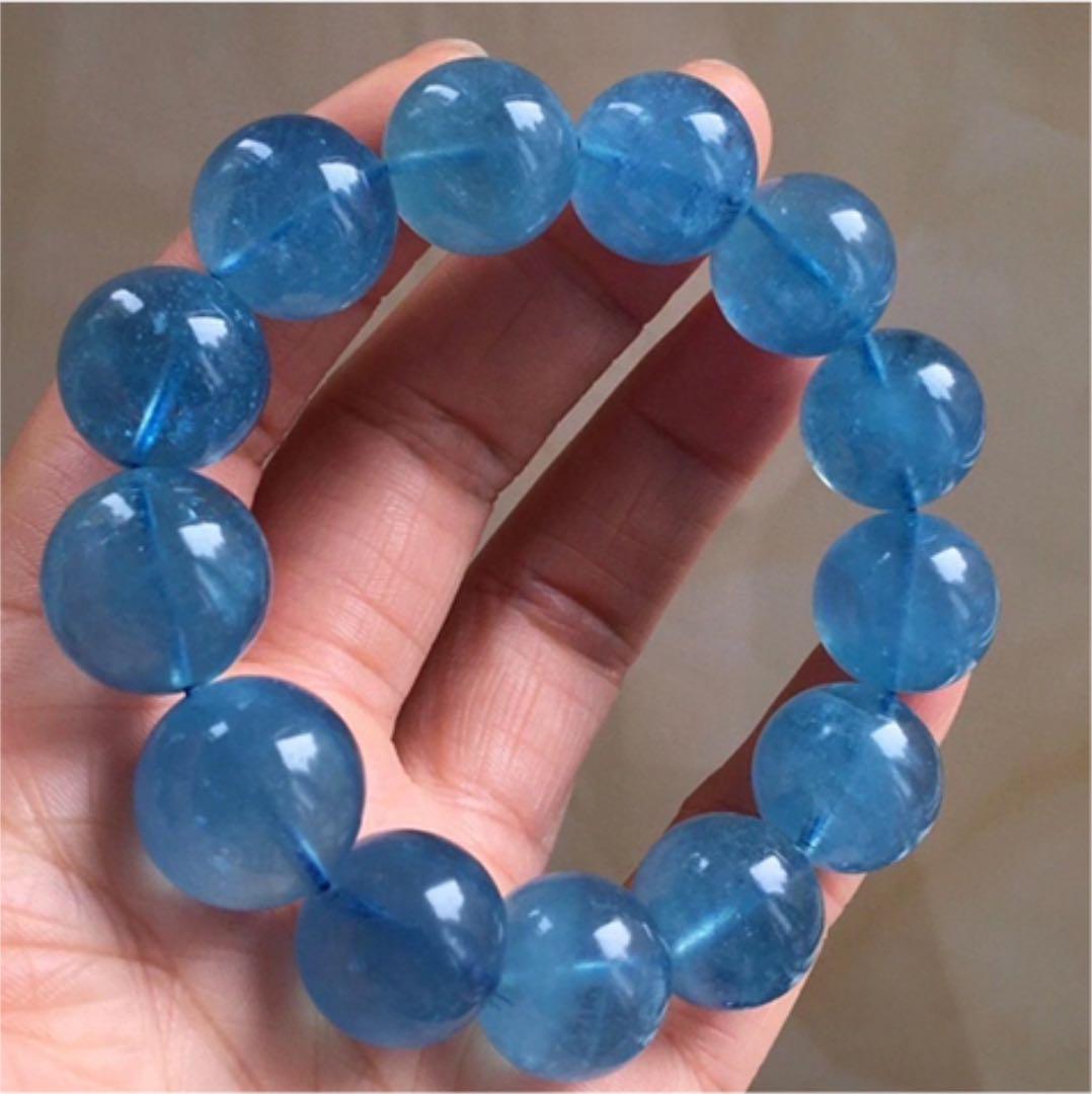 数量限定】 17mm ブレスレット アクアマリン 【高級】天然 数量限定】 17mm ブレスレット アクアマリン 【高級】天然