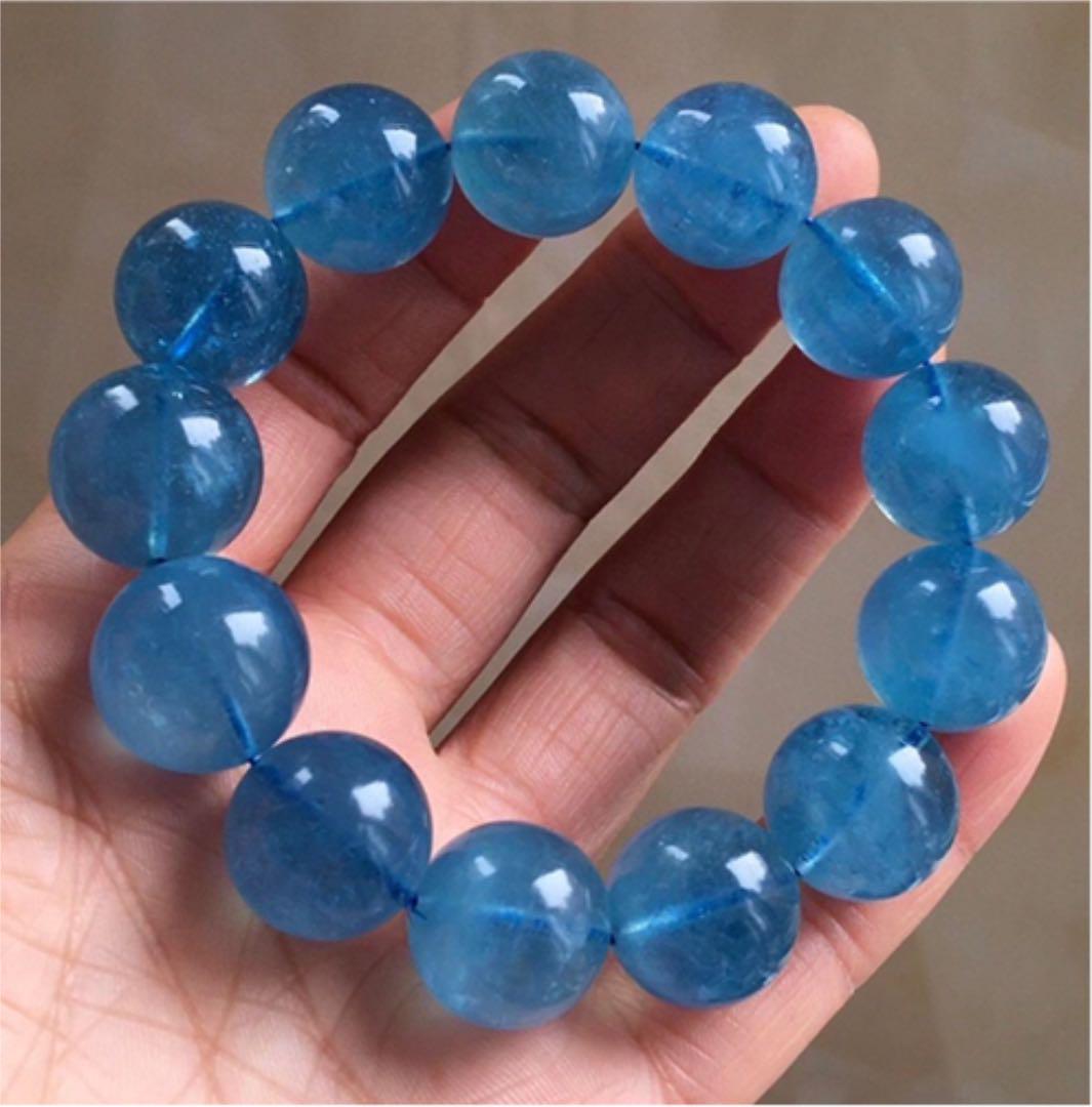 数量限定】 17mm ブレスレット アクアマリン 【高級】天然 数量限定】 17mm ブレスレット アクアマリン 【高級】天然