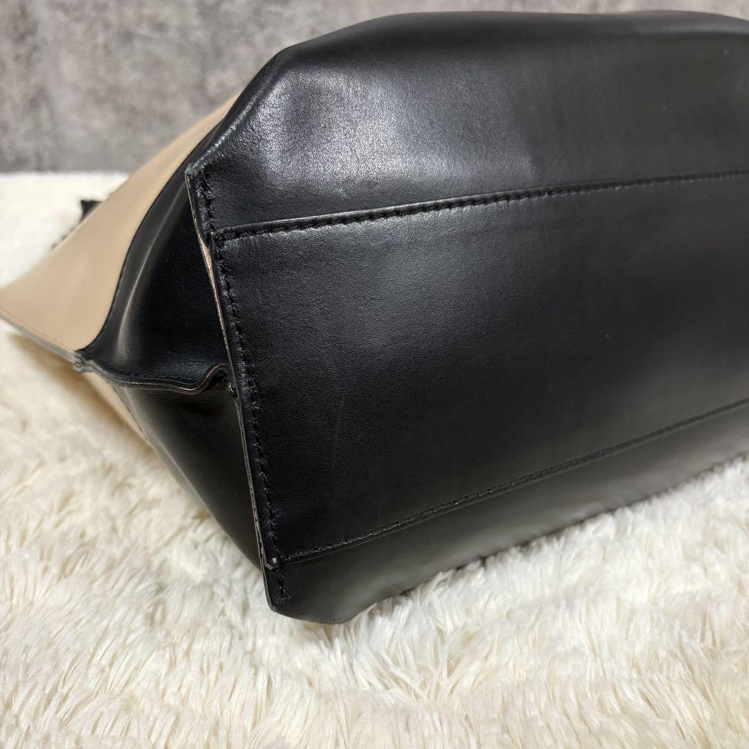 美品 ジャンニキャリーニ 2way トートバッグ バイカラー ポーチ