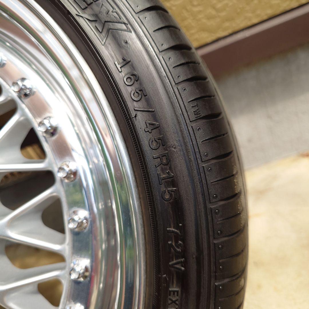 希少】BBS RS PCD100 4穴 15インチ 6j＋38 バリ山タイヤ - メルカリ