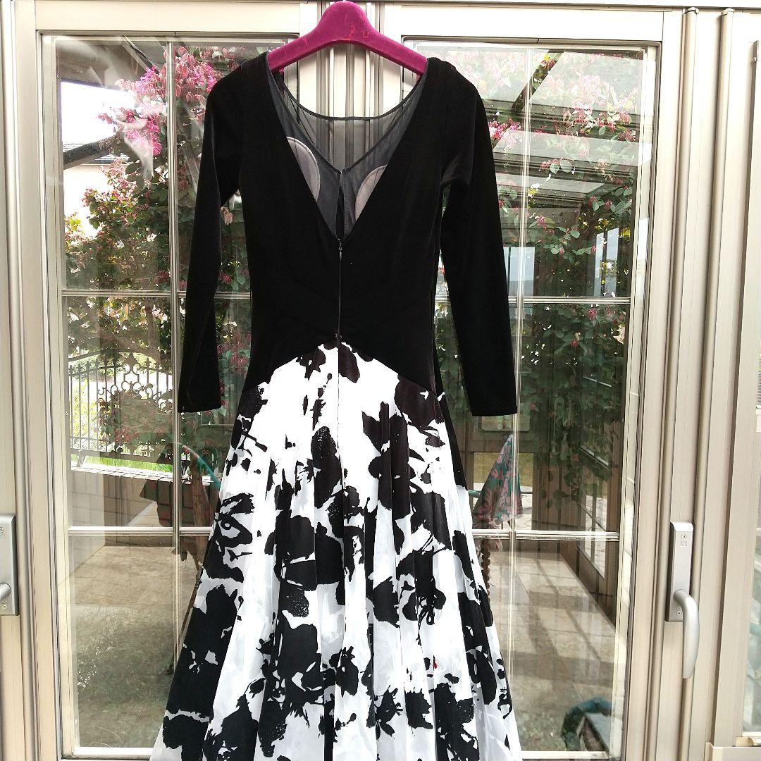 社交ダンス花柄ロングスリーブドレスChacott