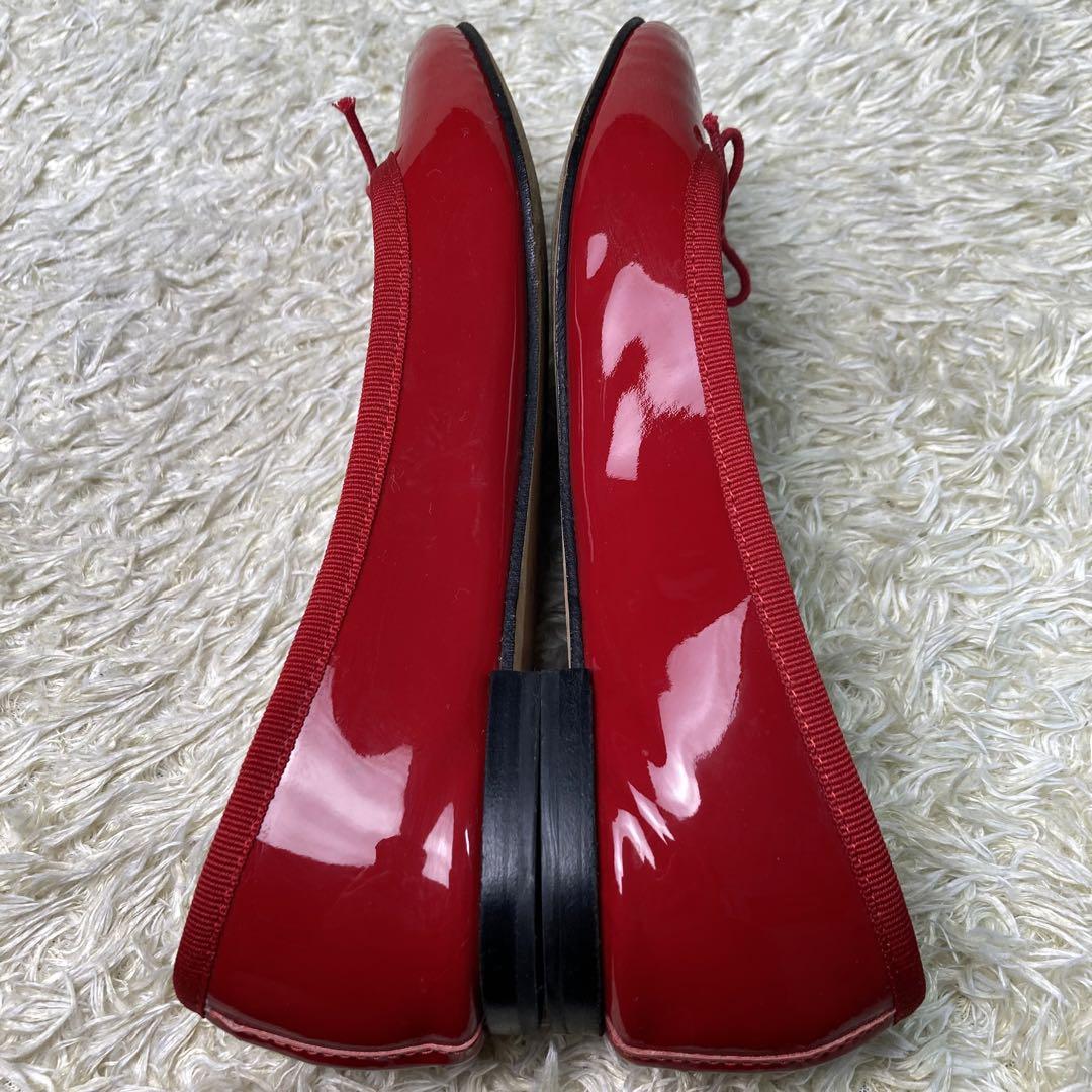 『美品』レペット　バレエシューズ　パンプス　レッド　赤　リボン　エナメル　レザー