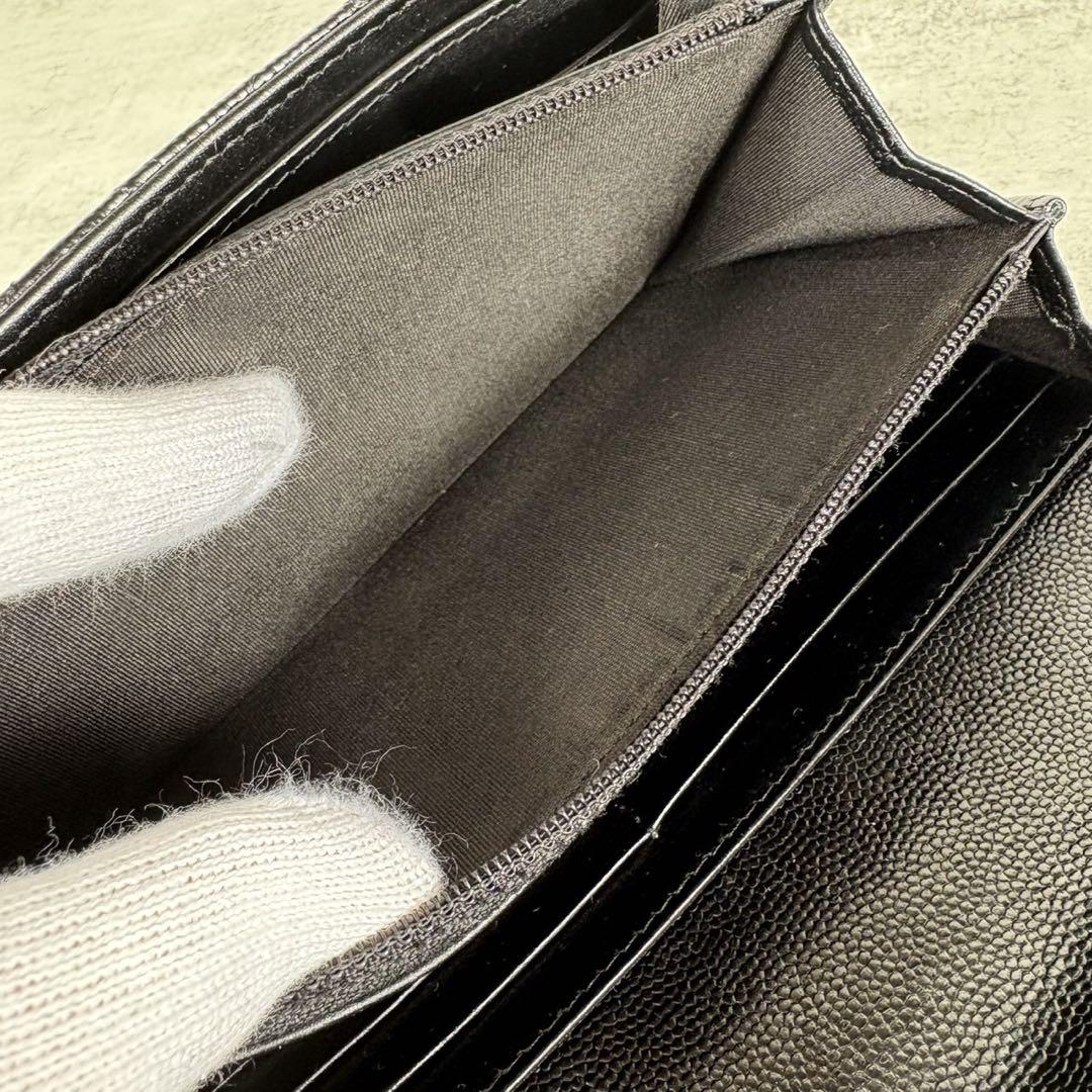 CHANEL シャネル　キャビアスキン　マトラッセ　長財布
