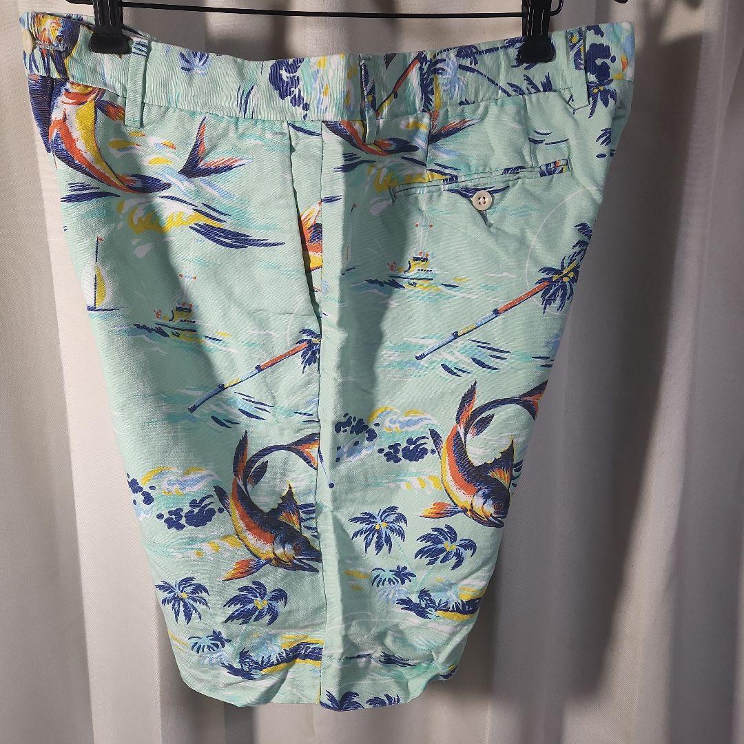 POLO ポロ ラルフローレン 34 海洋モチーフ ミントグリーンショートパンツ