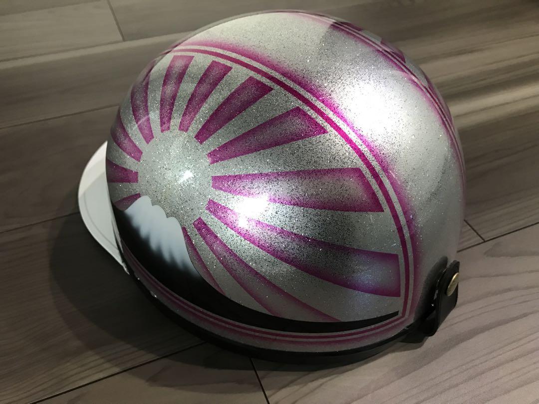 ピンクシルバー 富士日章 コルク半 ヘルメット