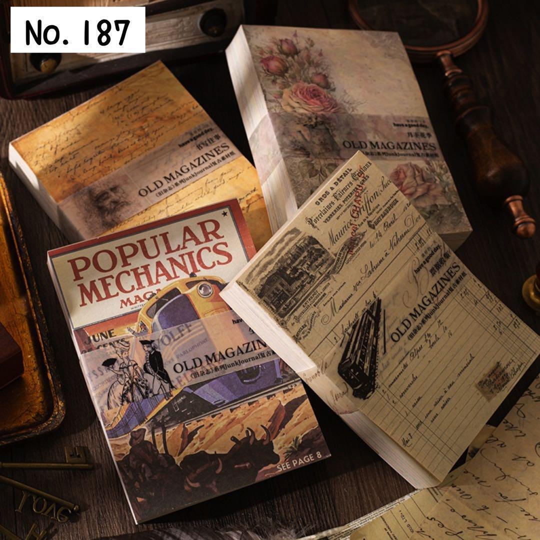 187】 (古雑誌) 素材紙 コラージュ 大容量 デザインペーパー 紙