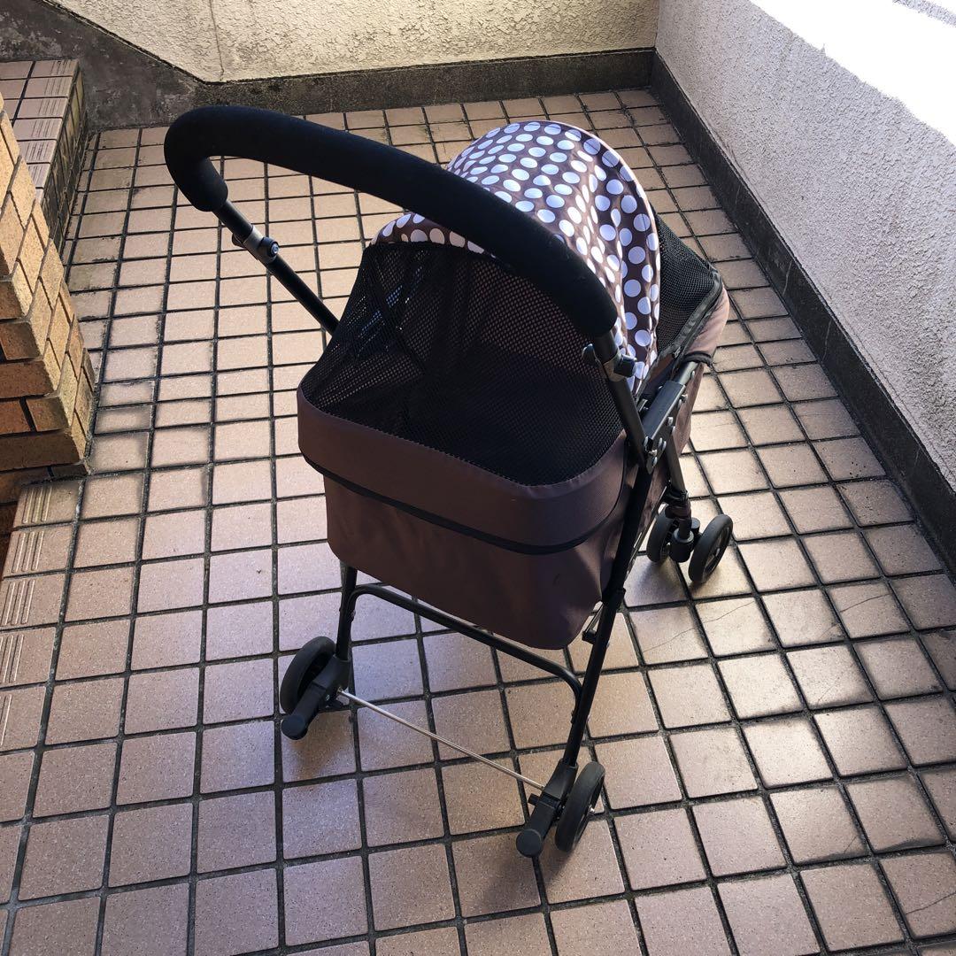 ペットカート ブラウン ドット柄