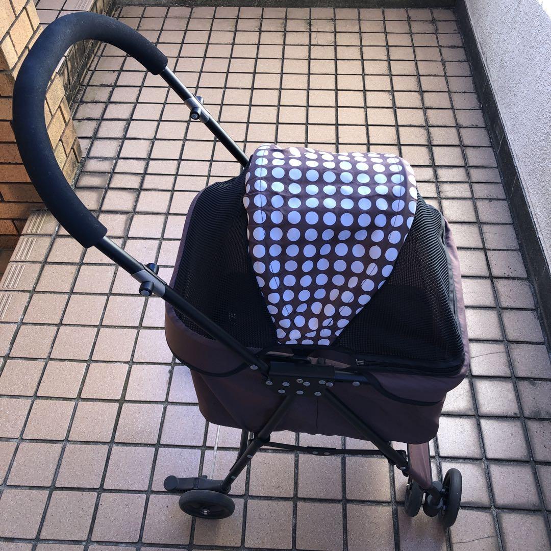 ペットカート ブラウン ドット柄