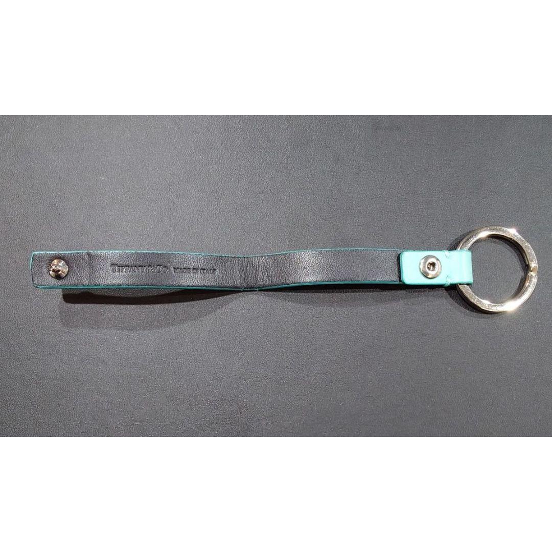 ティファニー レザー キーリング キーホルダー ブルー 青 送料無料
