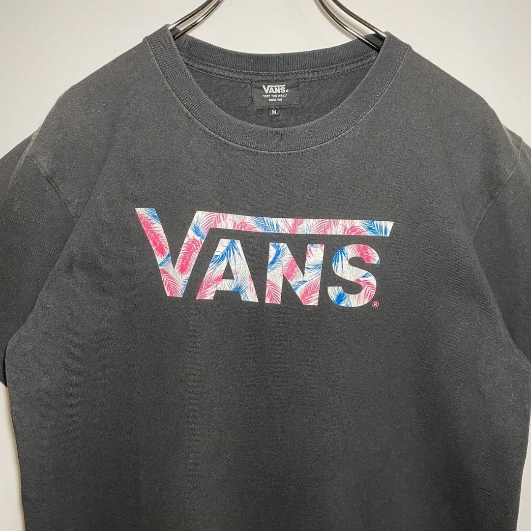 VANS バンズ Tシャツ サイズM デカロゴ リーフ柄 ストリート 希少 古着