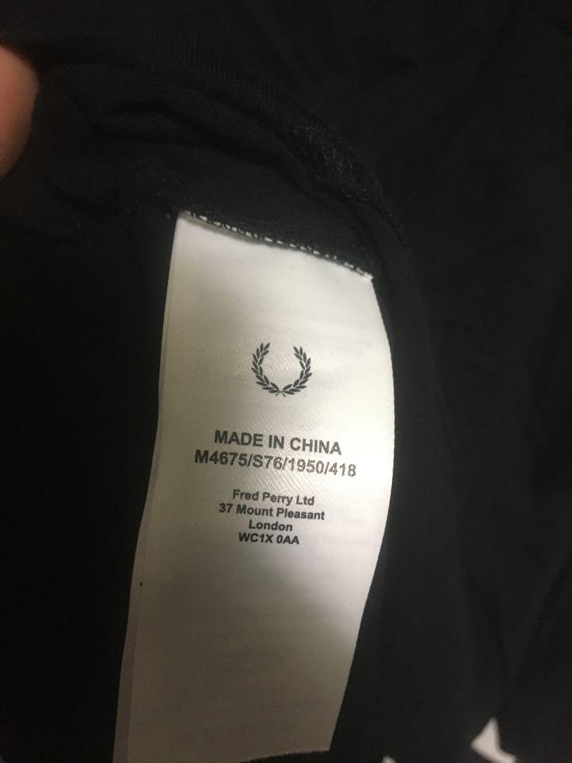 フレッドペリー　ロンt 長袖　M 黒
