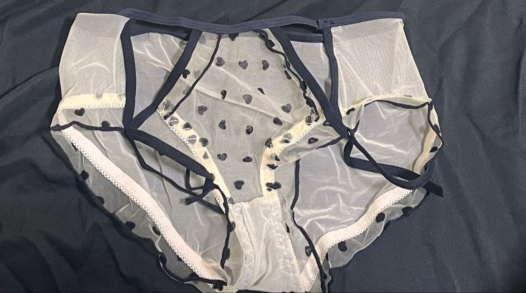 ハート柄シースルーショーツ パンツL