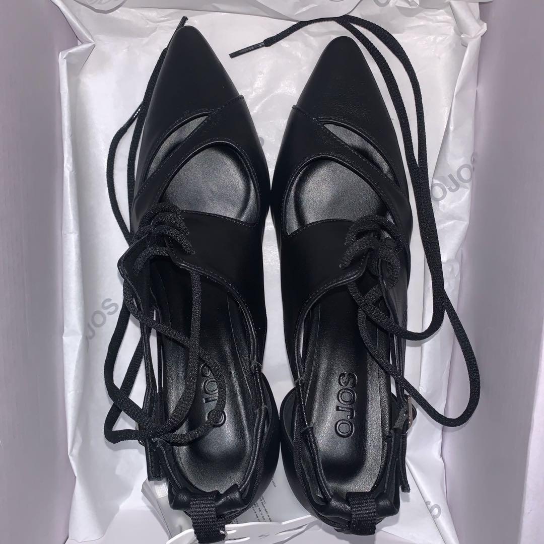ojos オホス Multistrap Stiletto Heels Black