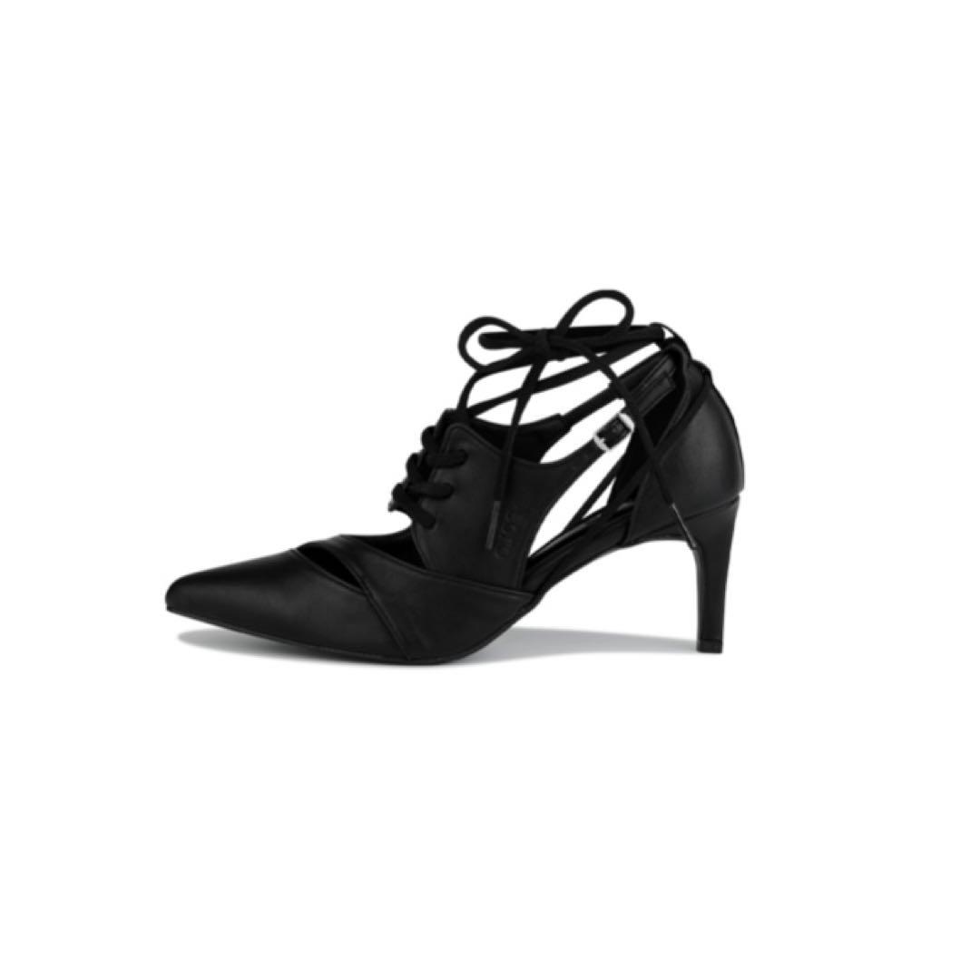 ojos オホス Multistrap Stiletto Heels Black