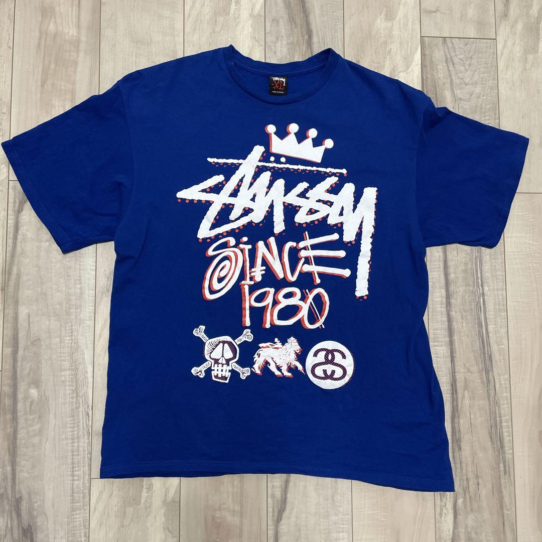 STUSSY Tシャツ 青　1980年デザイン