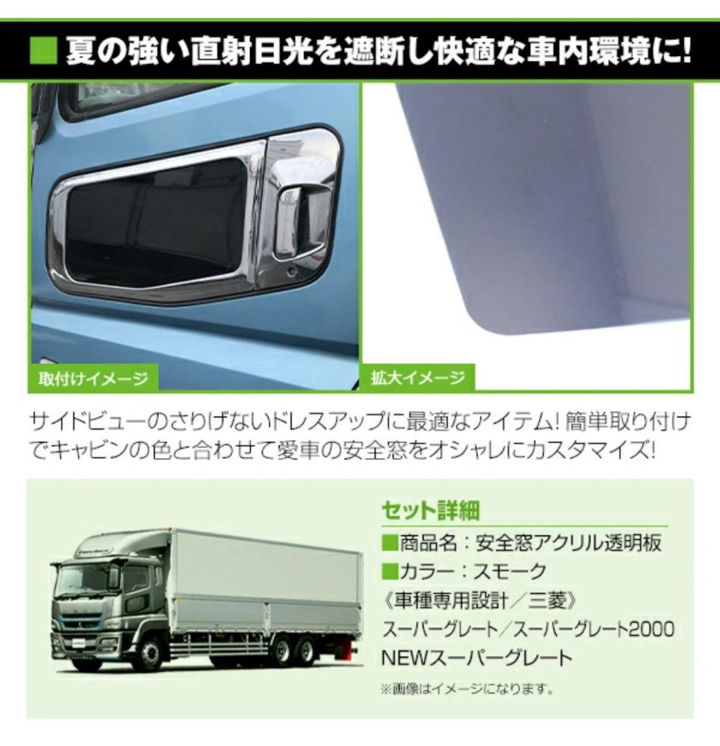 三菱スーパーグレート安全窓アクリル板スモーク ※傷あり※