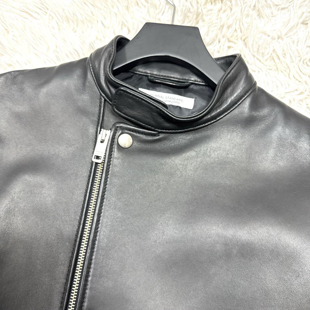 極美品　ジャーナルスタンダード　ライダースジャケット　シングル　シープスキン　M
