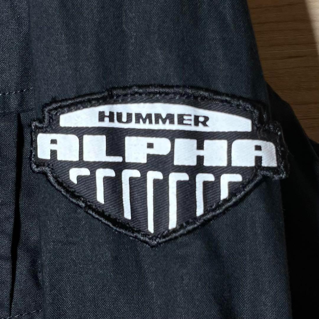 ヴィンテージ HUMMER 長袖シャツ 3L相当 黒 ワッペン 刺繍  古着