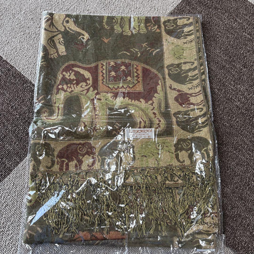 Pashmina カシミヤ 象柄ストール