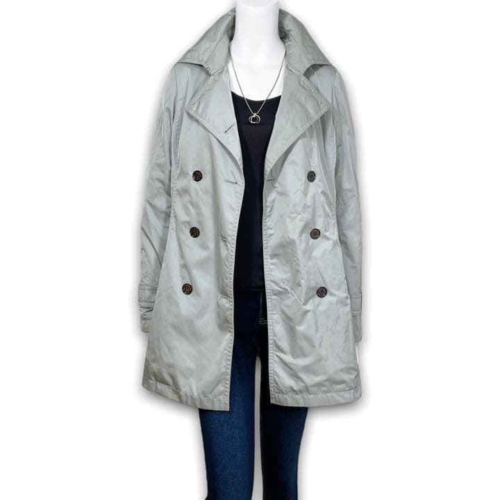 美品☆トラサルディ 上品なトレンチコート アイスグレー 取り外しライナー-