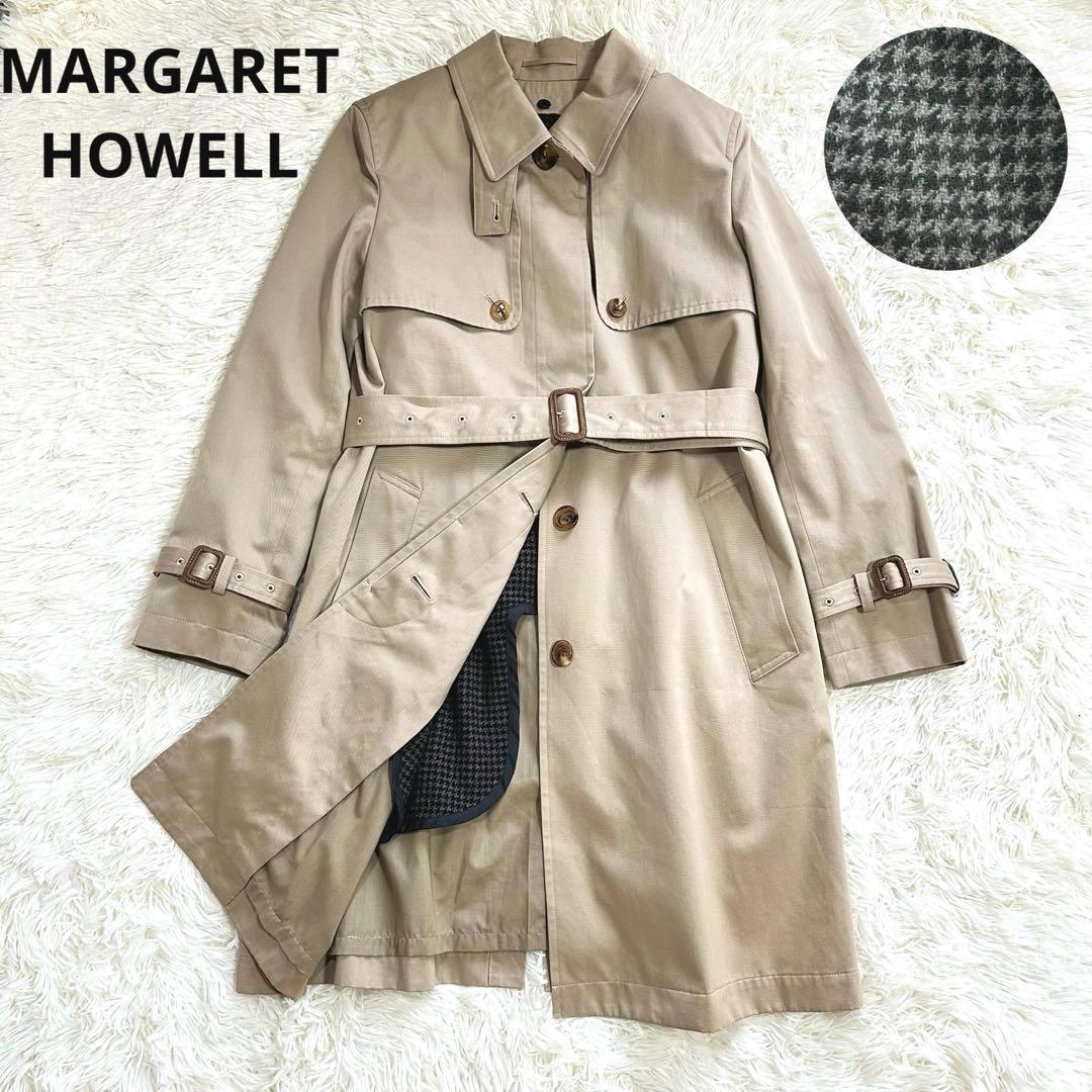 極美品 マーガレットハウエル トレンチコート ライナー付き ベルト ベージュ M