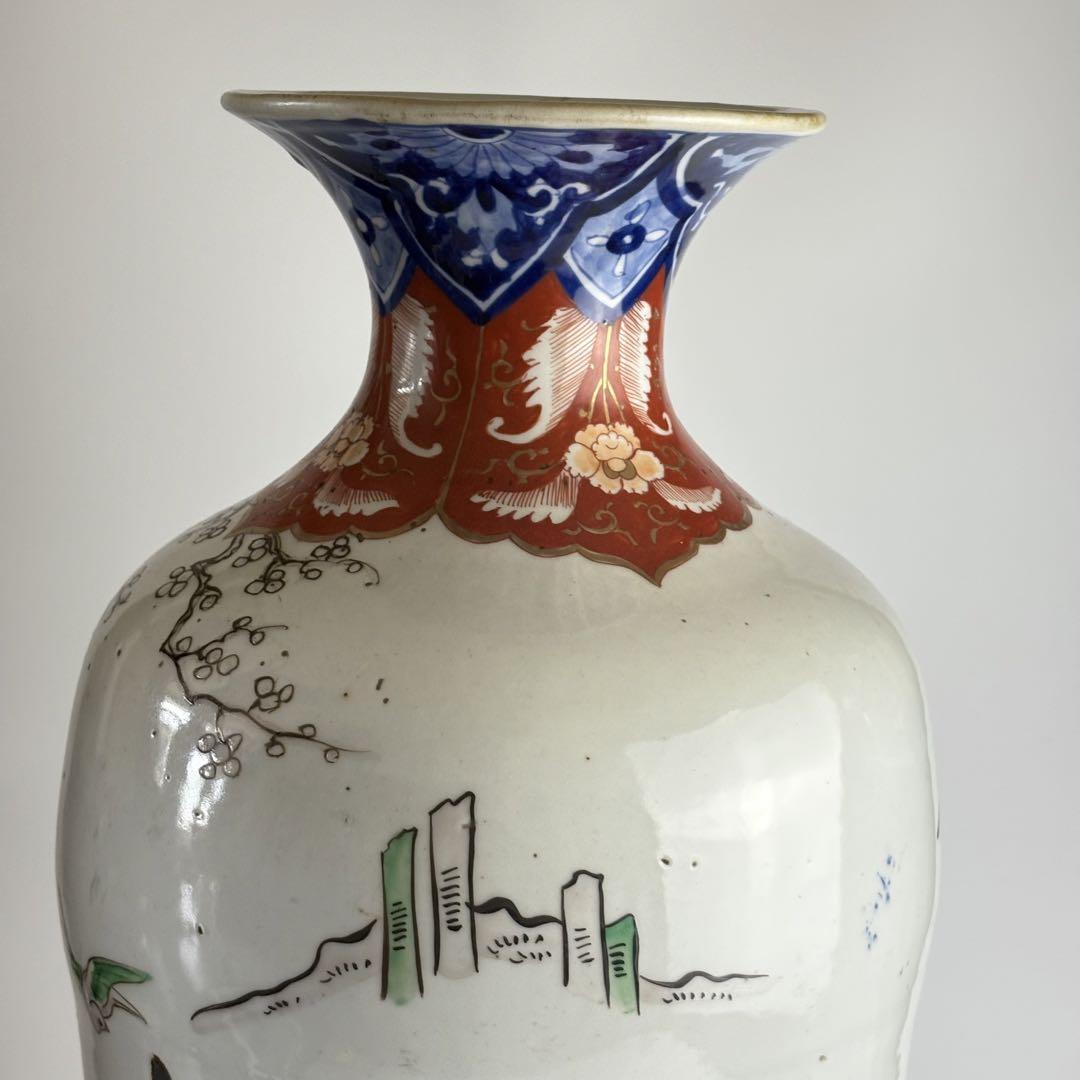 伊万里 色絵 金彩 染付 高さ約56cm 花瓶 花生 飾壷 飾瓶 伊万里 色絵 金彩 染付 高さ約56cm 花瓶 花生 飾壷 飾瓶