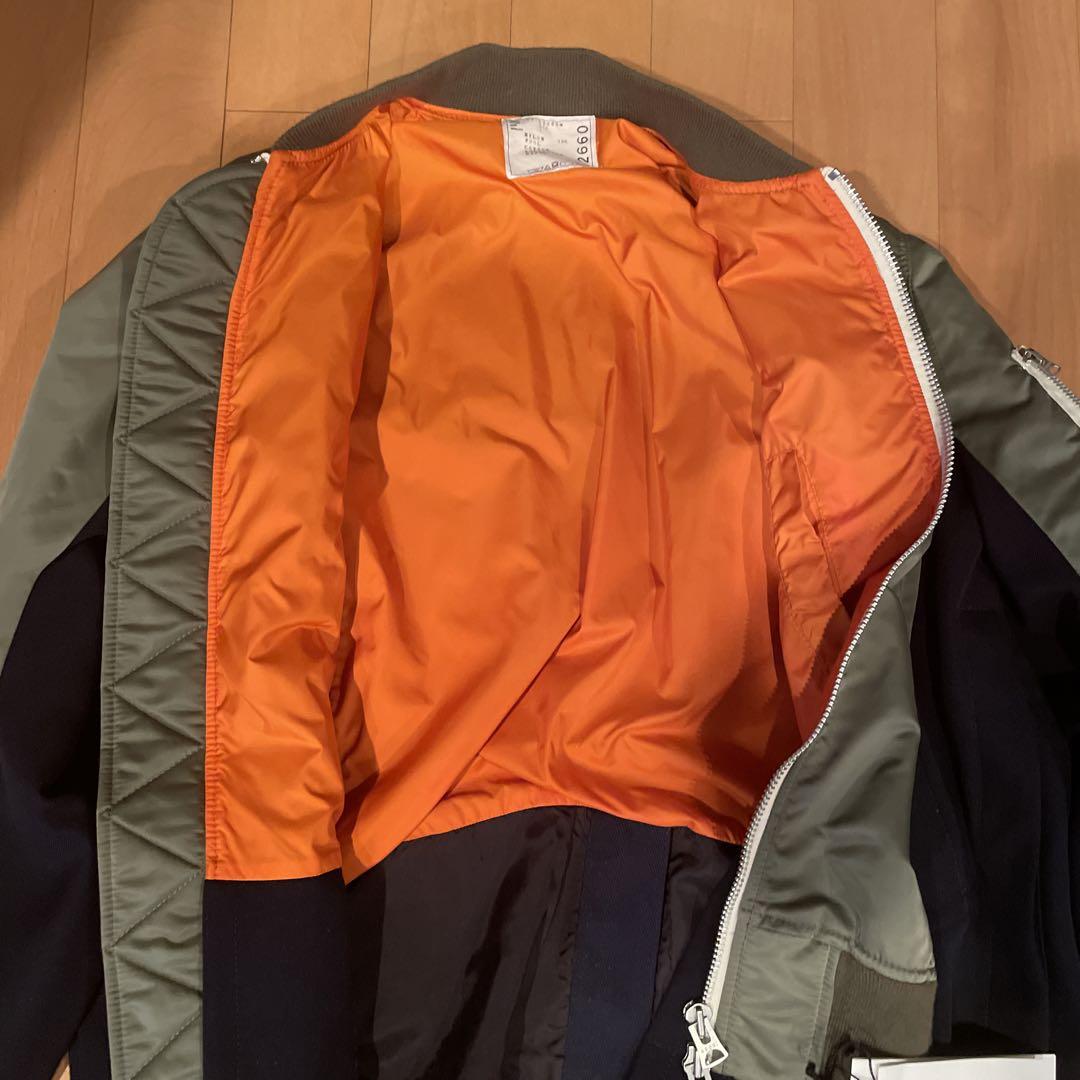 定価104500円　sacai ナイロンツイル&ウールサージ ブルゾン 1