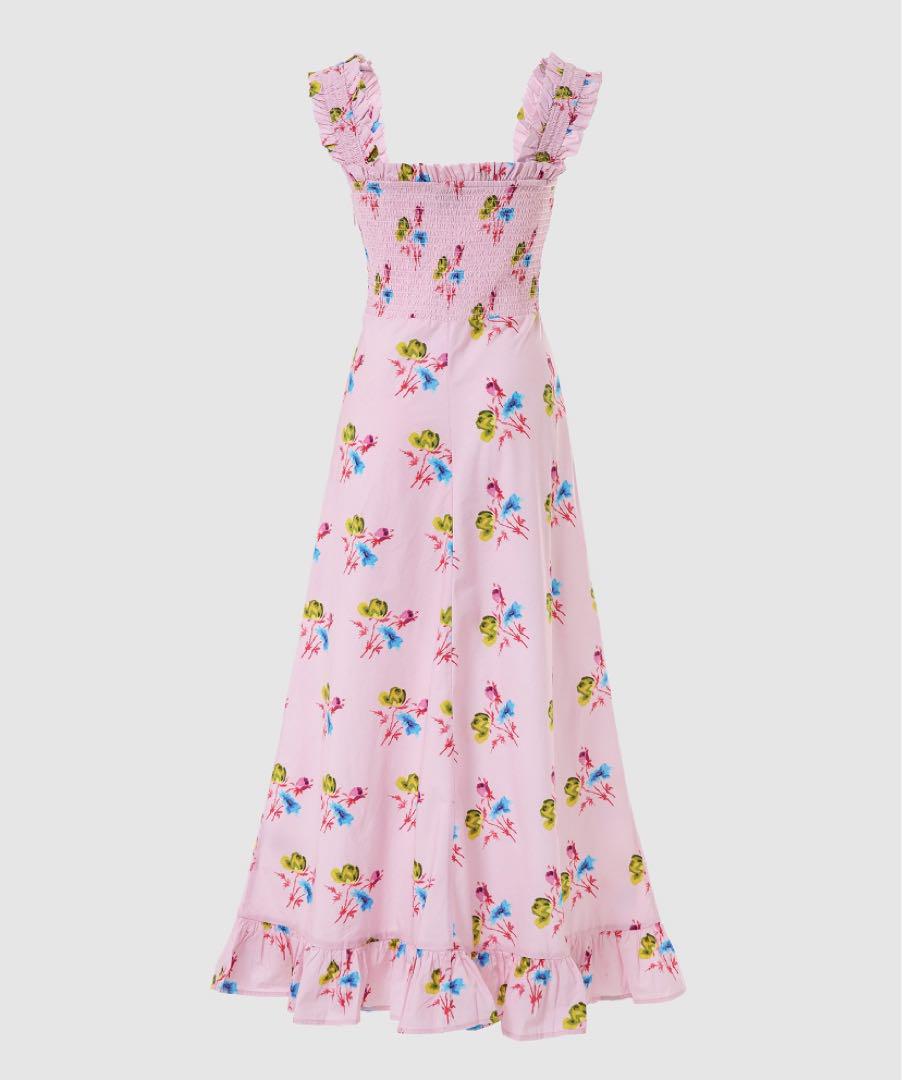 ワンピース GANNI Printed Cotton Maxi Strap Dress