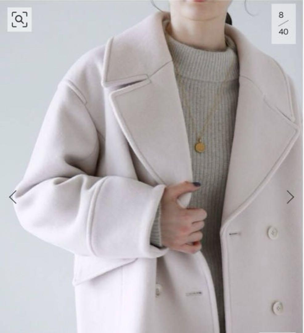 LaTotalite 高級 ウール コート ダブルビーバー 白 M 新品 タグ付 LaTotalite 高級 ウール コート ダブルビーバー 白 M 新品 タグ付