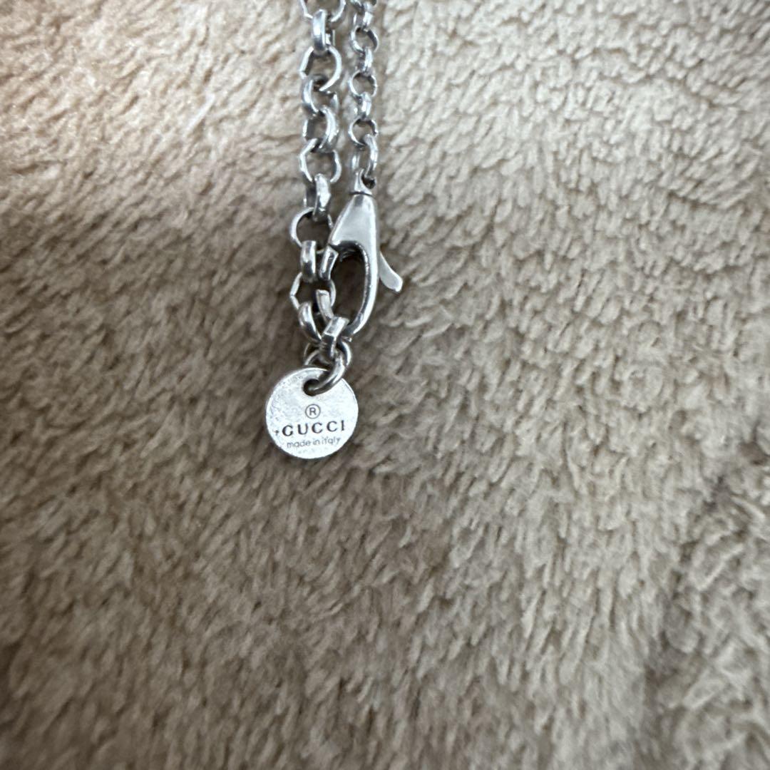 GUCCI レディース シルバー ネックレス インターロッキングG ペンダント