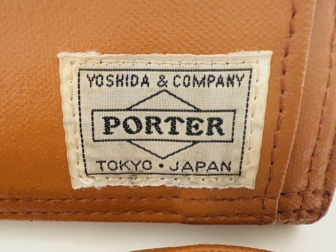 【極美品】ポーター フリースタイルウォレット 三つ折財布 キャメル ストラップ