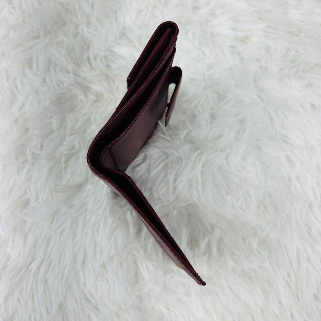 【美品】PRADA 財布 ボルドー サフィアーノレザー ゴールド金具 折り財布