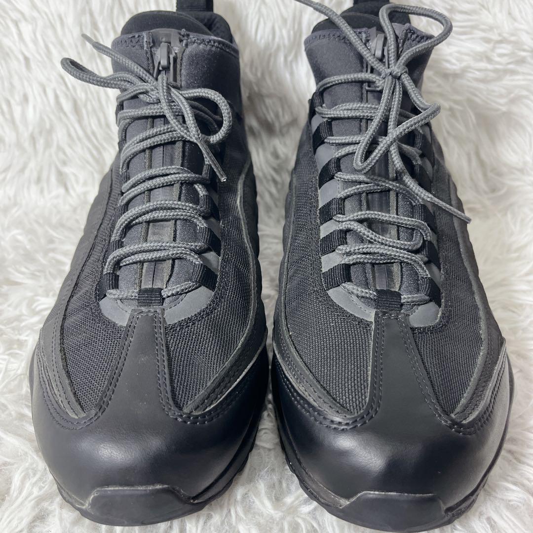 美品 ナイキ エアマックス95 スニーカーブーツ フロントジップ 黒 28