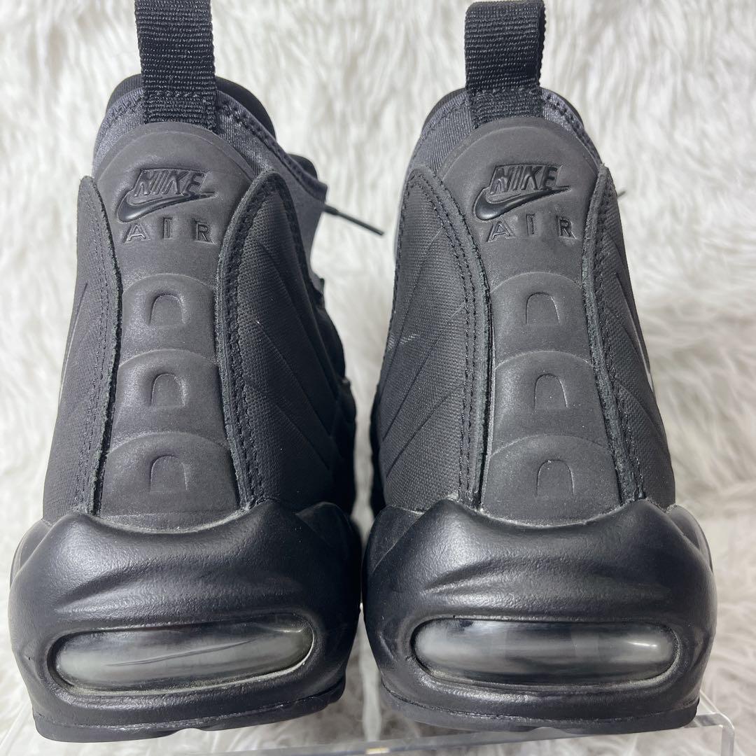 美品 ナイキ エアマックス95 スニーカーブーツ フロントジップ 黒 28
