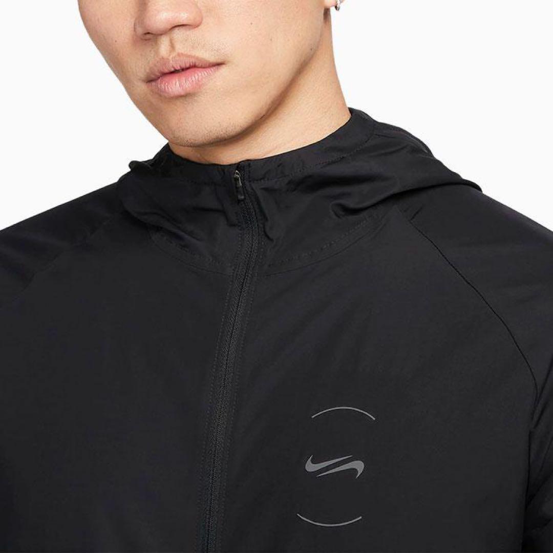 M 新品 ナイキ レペル ランニングジャケット マイー 撥水 メンズ 黒 ラン