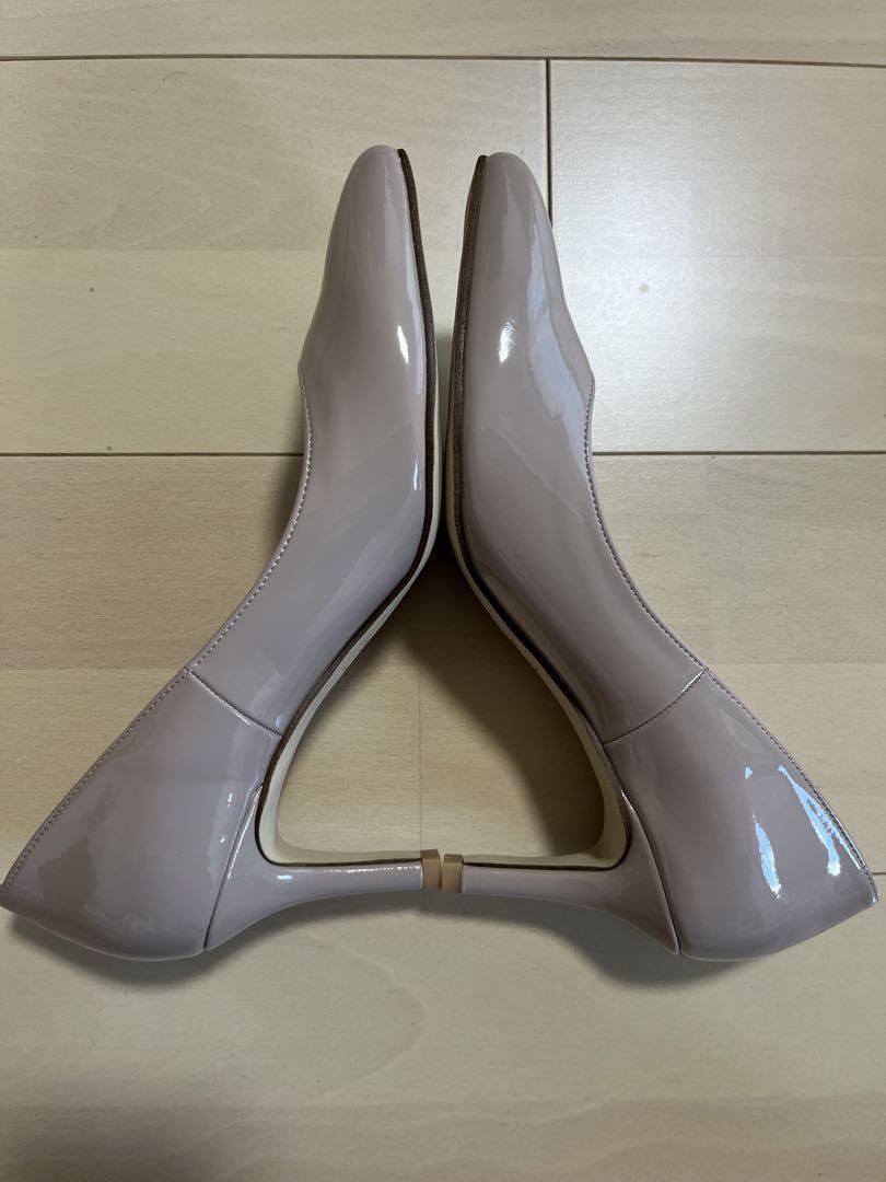新品未使用☆ルタロン　ポインテッドエナメルプレーンパンプス　ピンク　23cm