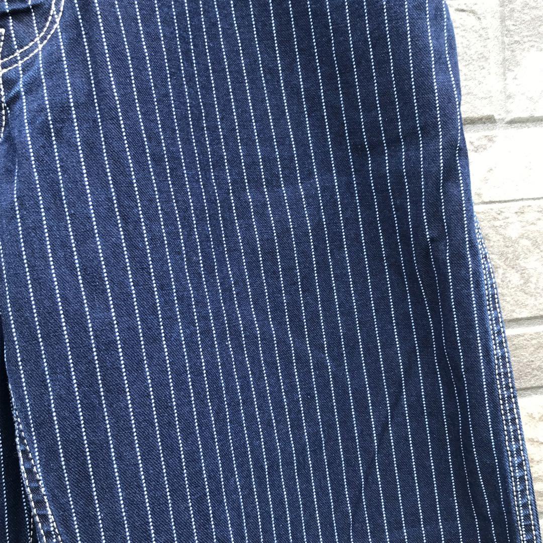 Schott　パンツ　32　ストライプ　ネイビー