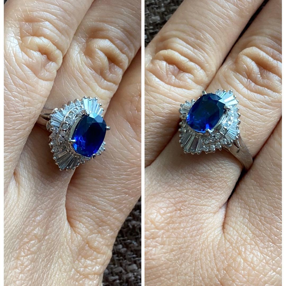 Pt900 2.32ct 0.57ct サファイア ダイヤモンド リング Pt900 2.32ct 0.57ct サファイア ダイヤモンド リング
